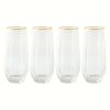 Thyme & Table 4-Piece Scalloped Stemless Flute Glass Set