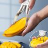 1pc 4-in-1 304 Stainless Steel Mango Divider Cuber - Slicer, Peeler, Cutter, and Remover for Watermelon, Dragon Fruit, Avocado, and More