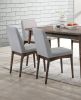 Modern 7pc Dining Set Ash Walnut Finish Dining Table 6x Side Chairs Foam Cushion Fabric upholstery