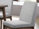 Modern 7pc Dining Set Ash Walnut Finish Dining Table 6x Side Chairs Foam Cushion Fabric upholstery