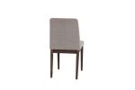 Modern 7pc Dining Set Ash Walnut Finish Dining Table 6x Side Chairs Foam Cushion Fabric upholstery