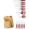 McCook MC24 15 Pieces Kitchen Knife Set with Block Knife Cutlery Set Built-in Sharpener