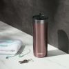 Contigo Streeterville Stainless Steel Tumbler with Plastic Straw and Splash-Proof Lid, Pink, 32 fl. oz