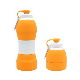 Silicone folding water bottle (Color: Orange)