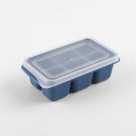 4.5*2.8*1.6in Ice Cube Ice Maker; Ice Box Freezer Mold; Quick Freezer; Home Refrigerator Homemade Frozen Ice Cubes; Ice Cube Mold Box With Lid (Color: Deep Blue)