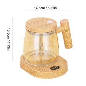 Fully Automatic Coffee Stirring Cup 400ml Electric Mixer Mug for Coffee Tea Milk Cocoa Self Stirring Coffee Mug Glass High Speed (Color: champagne gold)