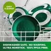 Non Stick Pots for Cooking Set of Kitchen Pots Dishwasher Safe Emerald Green Diamond Coated Nonstick Cookware With Lids Sets Bar